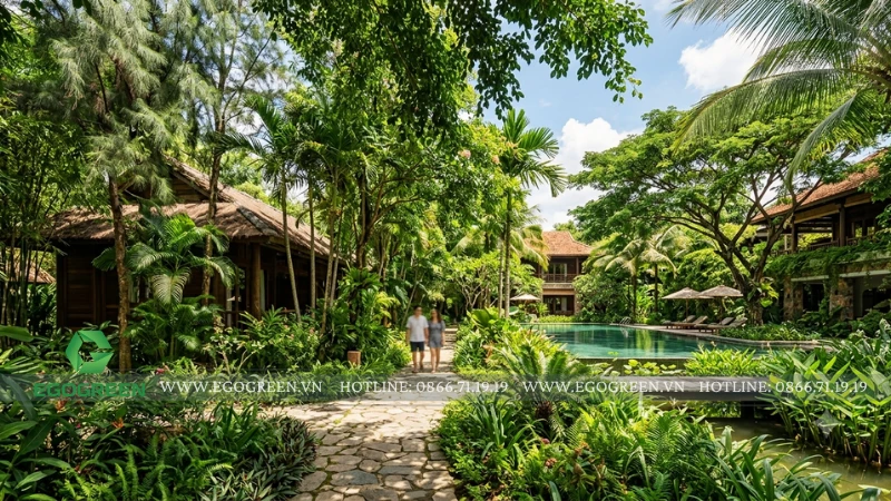 Cách bố trí cây xanh giúp resort mát hơn vào mùa hè | EGOGREEN